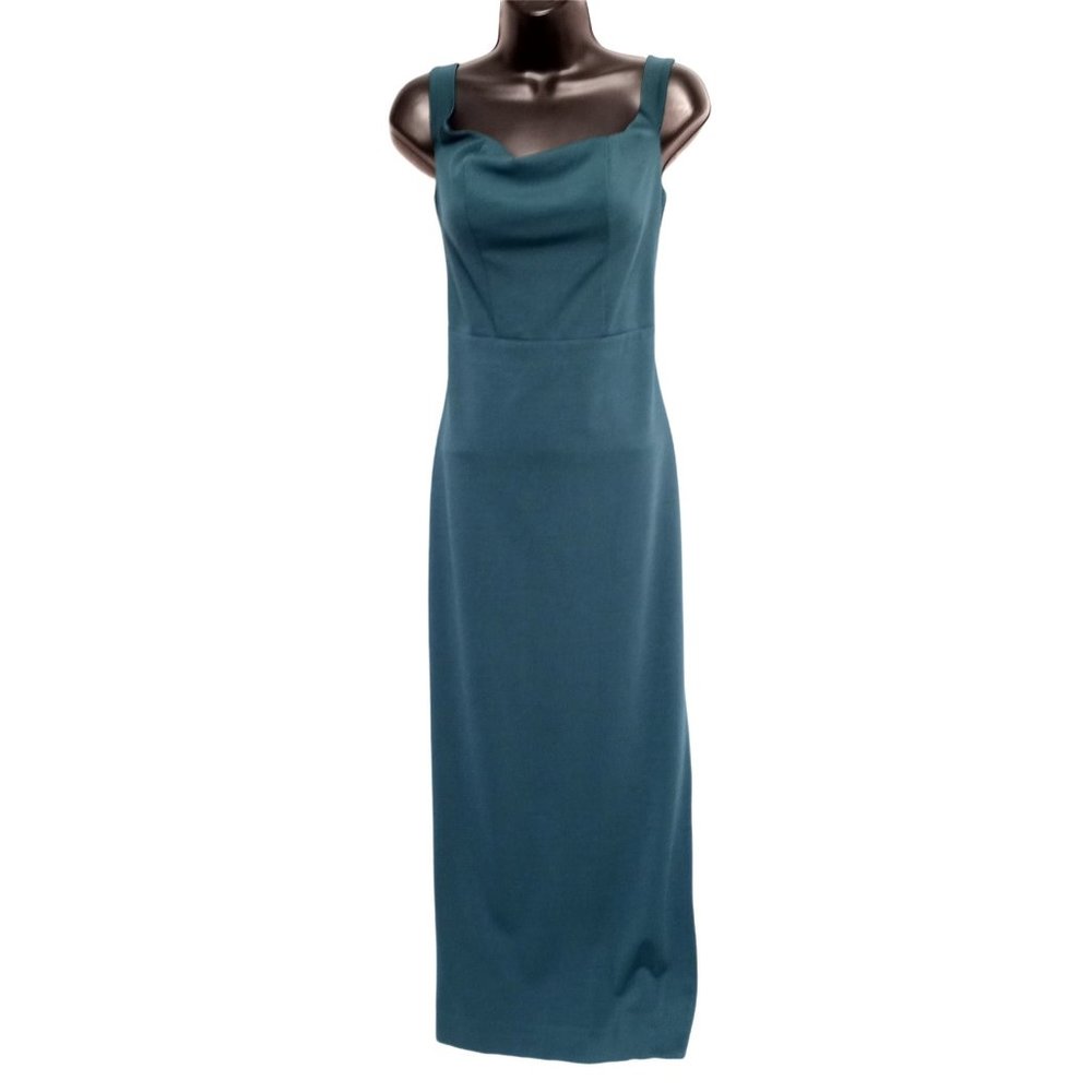Stylestalker Womens Teal SS8185004 Sleeveless Side Slit Maxi Dress